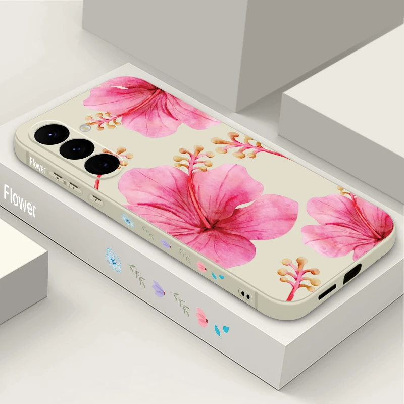 Фото Чехол для телефона с цветочным принтом Lily Hibiscus для Samsung Galaxy A57 A17 A56 A16 A55 A15 A36 5G S26 S25 S23 S22 Ultra S24 FE, мягкий чехол №1