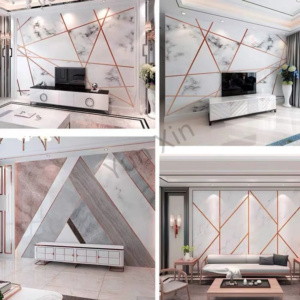 2 44 м Настенный декор наклейка из нержавеющей стали плоские декоративные линии ТВ