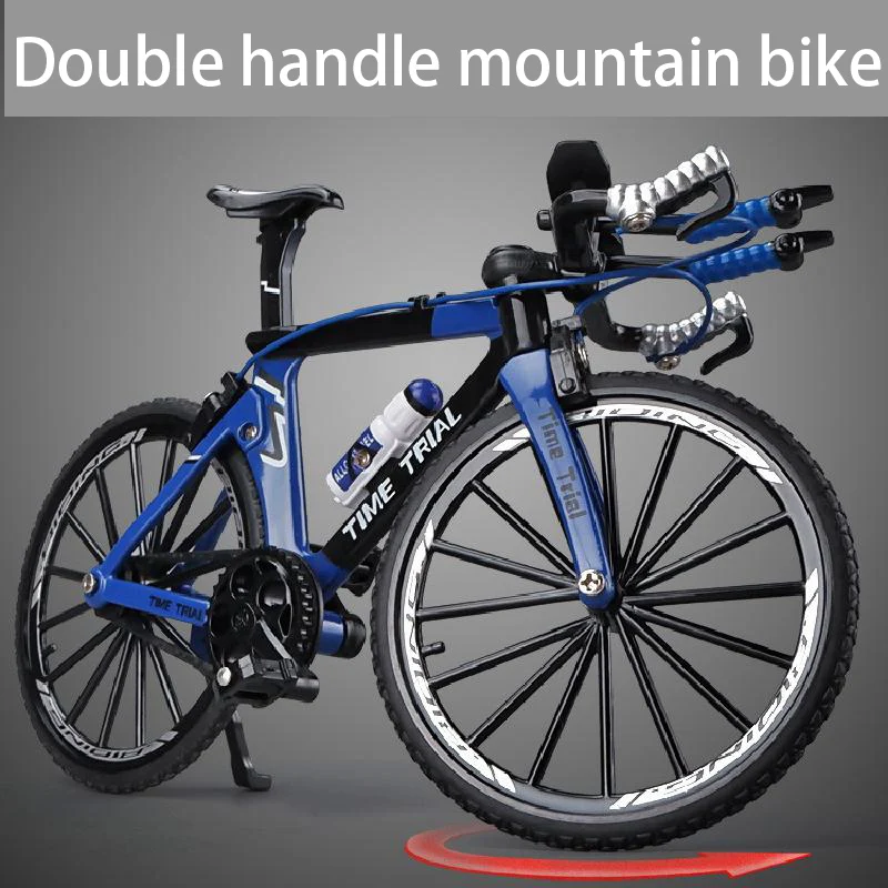 

Mini 1:8 alloy model bicycle die-casting metal finger mountain bike racing double simulation adult children's collection toys