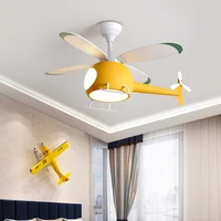 modern cartoon airplane fan light childrens room boy girl bedroom chandelier creative conversion ceiling fan light fixtures