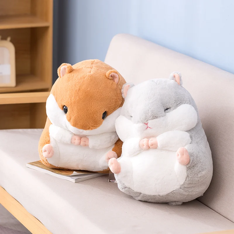 2 вида животных милый серый и коричневый хомяк плюшевая игрушка мягкая