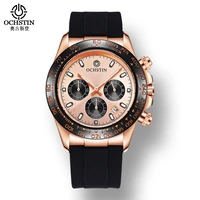 ochstin gq103a quartz sport watches for men waterproof multifunctional luxury silicone strap men wristwatch luminous chronograph