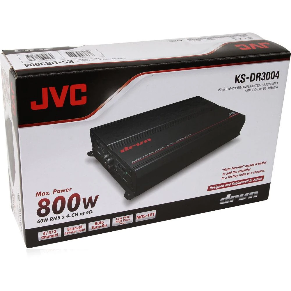 Автомобильный 4-х канальный усилитель JVC KS-DR3004 черный |