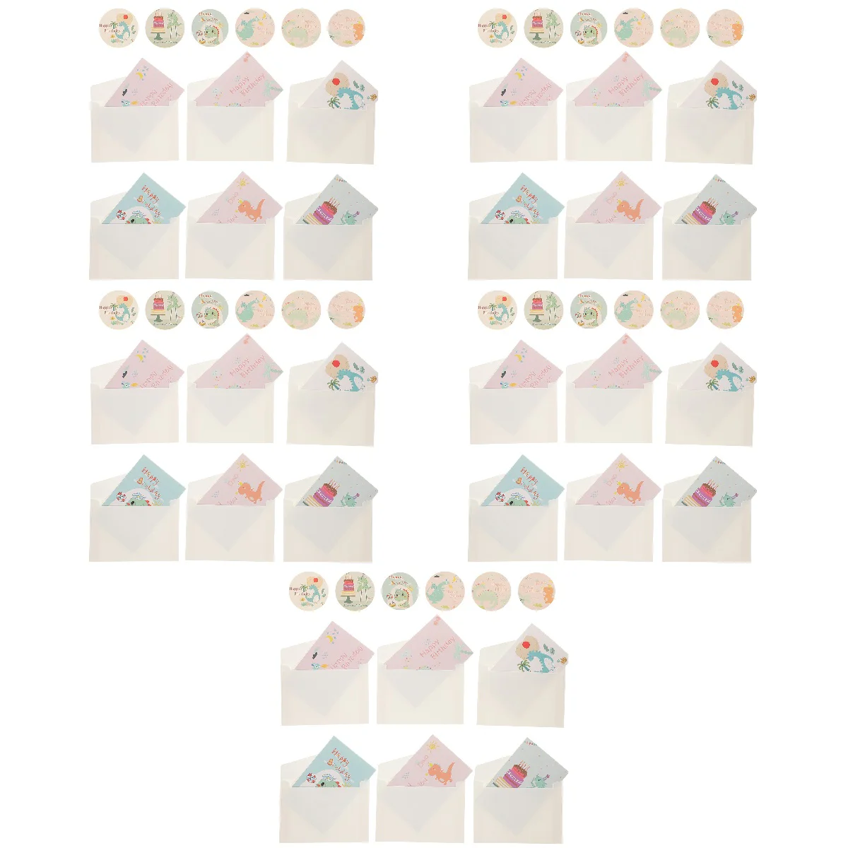 

30 Sets Birthday Greeting Cards Cardboard Blessing Cards Kids Cartoon Blessing Cards