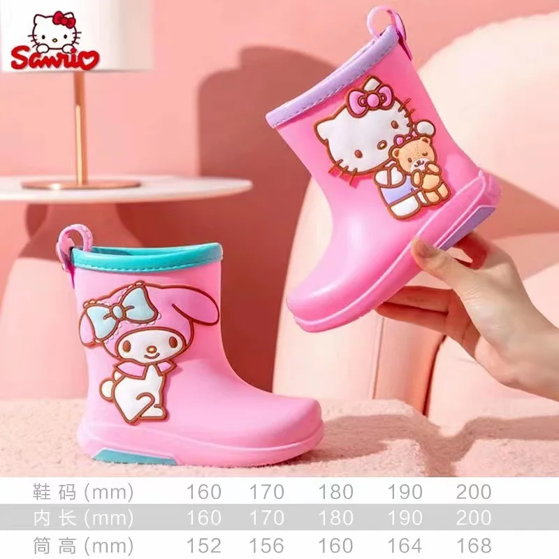 

Children's rain boots Hello Kitty Cute San Liou Hello Kitty Girls' rain boots are non slip
