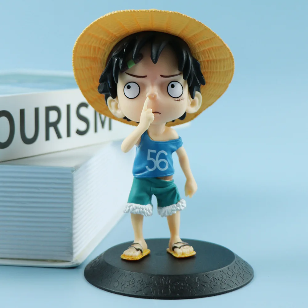 

12CM Anime One Piece Monkey D Luffy Figure Childhood Boy Action Figurine PVC Model Car Decoration Statues Doll Toy Birthday Gift