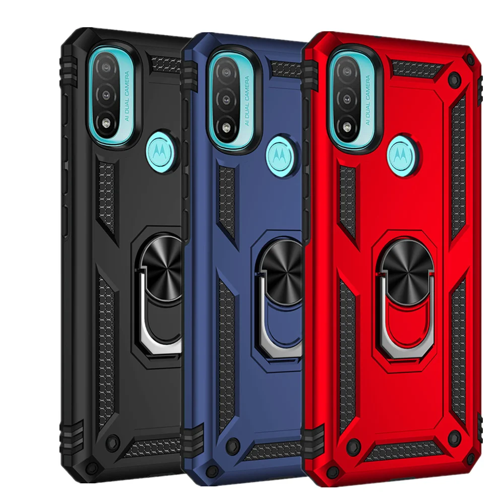 

Moto E20 For Motorola Moto E20 E30 Case Armor Shockproof Magnet Car Holder Ring Case For Moto E40 Protective Back Cover