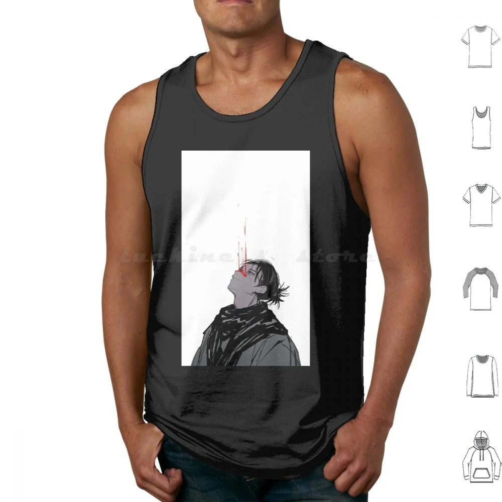 Хлопковые майки с принтом в виде кровавого чоса хлопковые джутсу кайшэнь манга