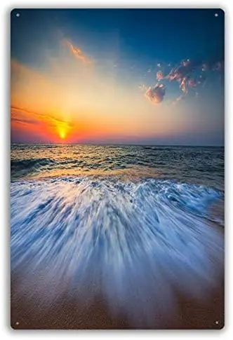

Metal Sign Beautiful Sunrise Over The Sea