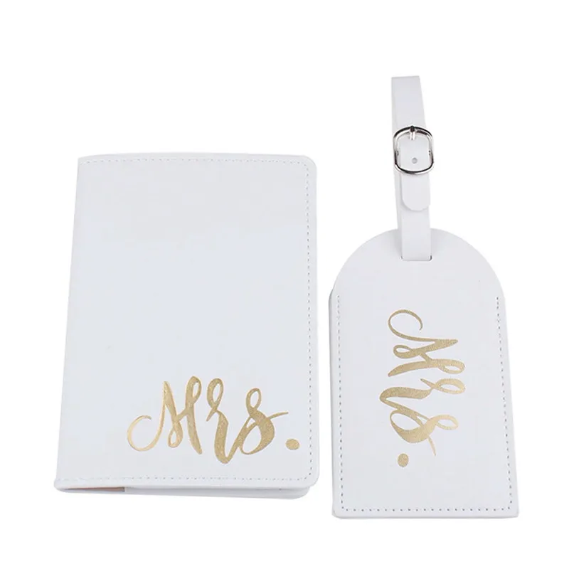 

New Couple Travel Marriage Suitcase Listing Passport Set Tag Wedding Decoration Bridal Shower MR MRS ID Card Protective Case