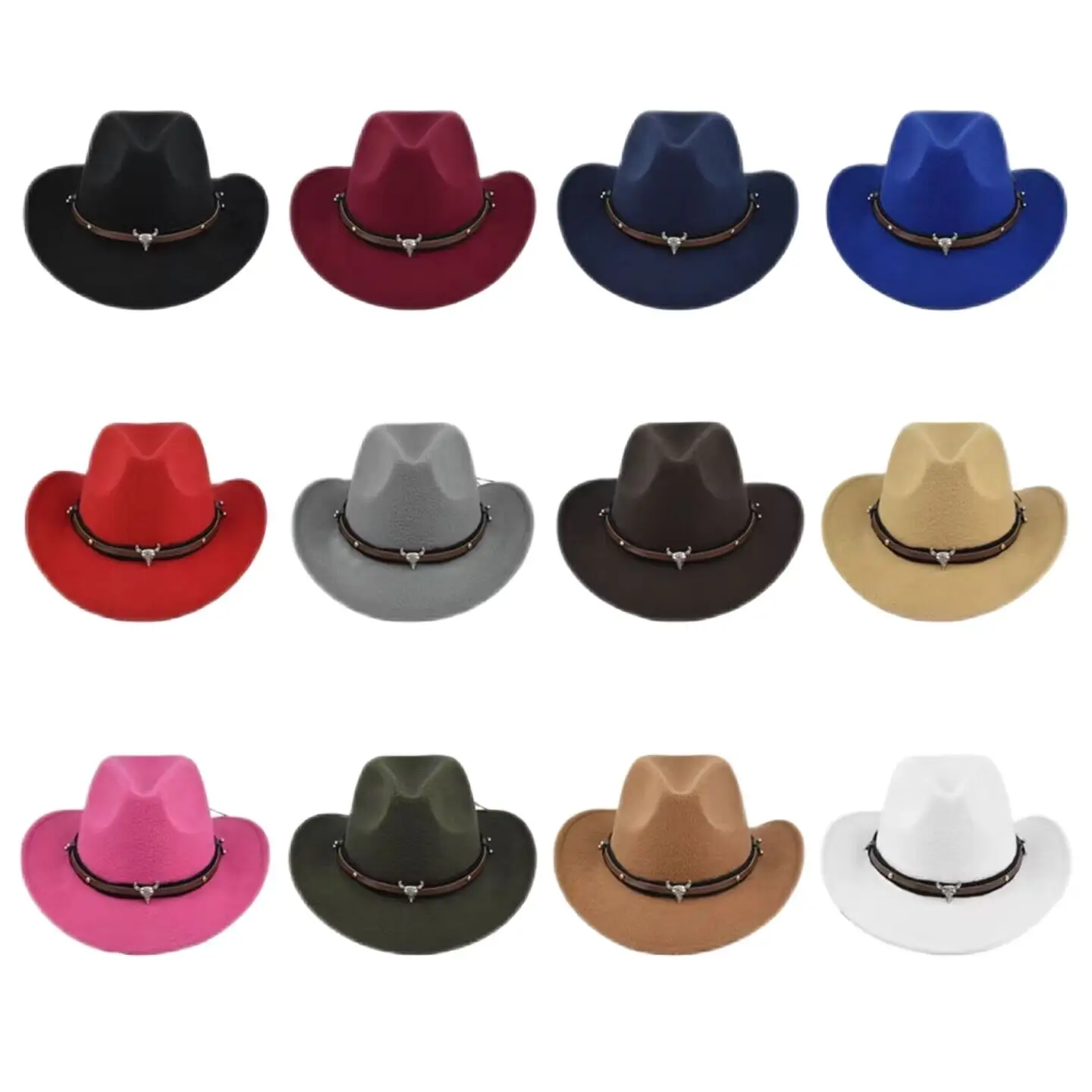 

New Unisex Western Cowboy Hat British Jazz Hat Men's and Women's Ethnic Style Fourth Season Big Eaves Hat Punk Music Festival