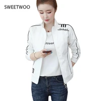 fashion printed jacket women 2022 korean autumn women bomber long sleeve zipper jackets baseball sports coat overcoat clothes