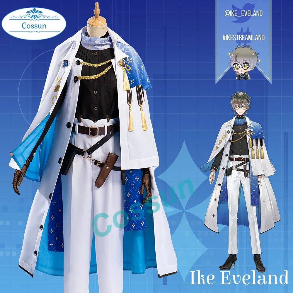 

Vtuber Luxiem Nijisanji Ike Eveland Game Suit Handsome Uniform Cosplay Costume Halloween Party Role Play Outfit Men