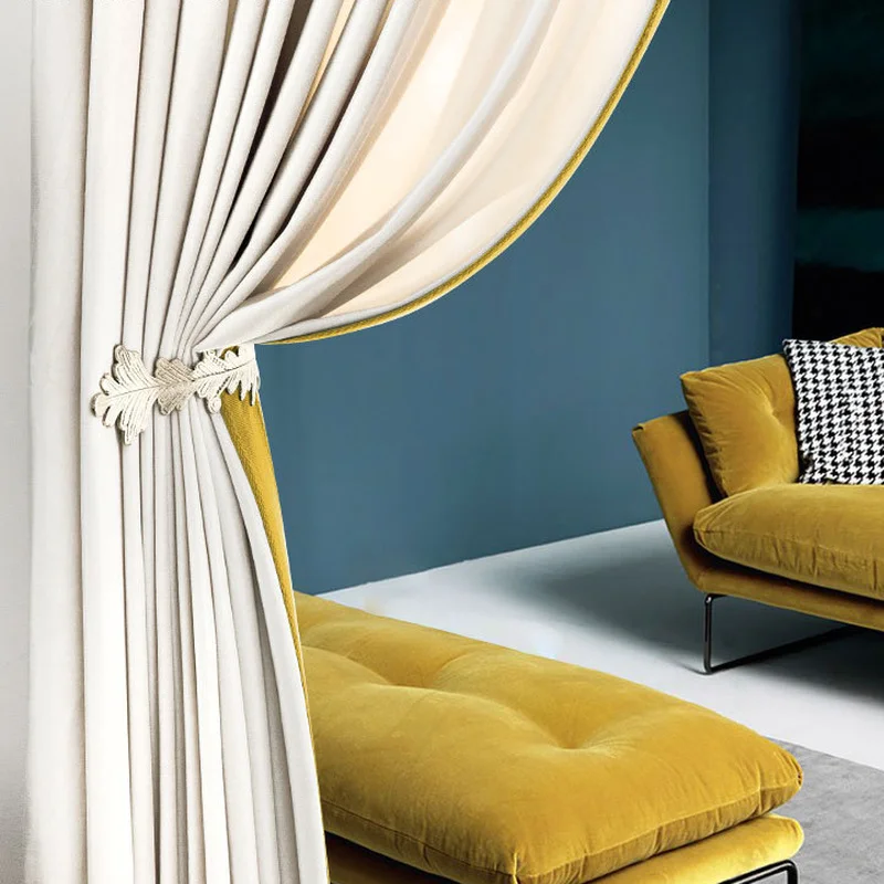 

Light Luxury German Velvet Curtains for Living Room Dining Bedroom Floor-to-ceiling Window Velvet Cloth Shading Nordic Simple