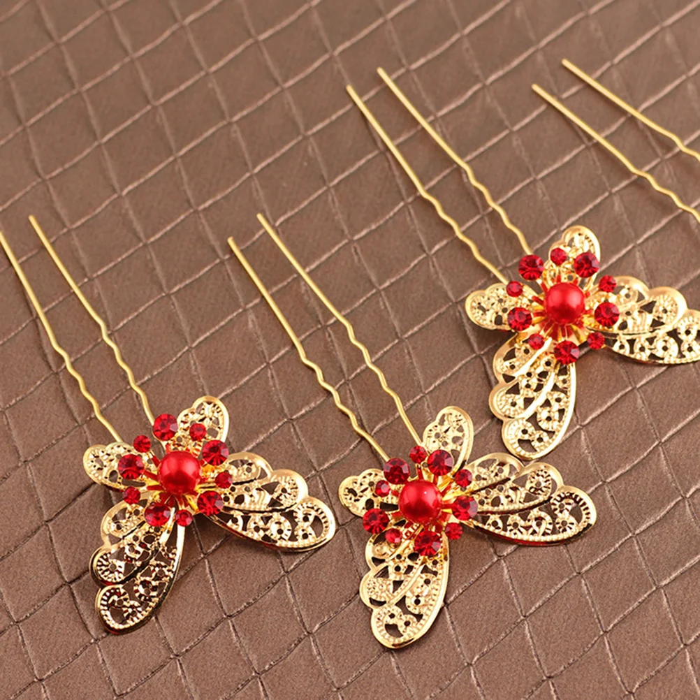 6 шт. свадебная заколка для волос U-образные аксессуары с бриллиантами и стразами