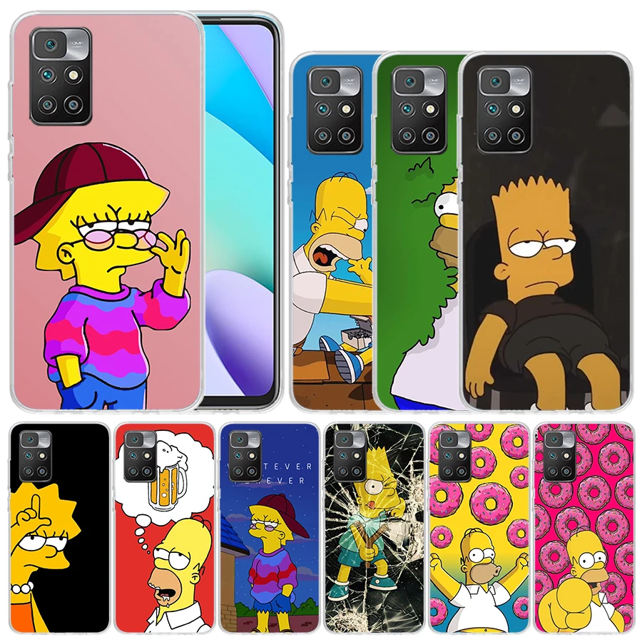 Cartoon Homers-S-Simpsons Soft Cover for Redmi 10 10A 10C 9 9A 9C 9T Print Phone Case 8 8A 7 7A K20 6 Pro 6A S2 K40 Pattern Coqu