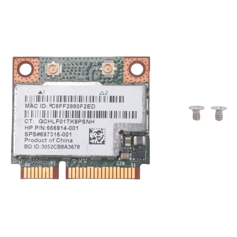 Фото Двухдиапазонная беспроводная Wi-Fi карта A01E BCM943228HMB 802.11A/B/G/N 300 Мбит/с с Bluetooth 4.0, Half MINI PCI-E для ноутбуков, 2.4 ГГц/5 ГГц №5