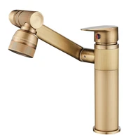 style antique washbasin faucet hot and cold universal swivel basin tap gold bathroom faucet