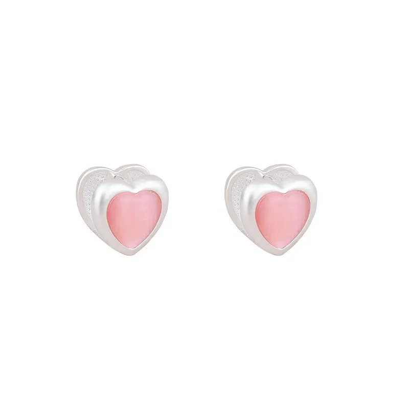 

Sweet Pink Heart Earrings 2023 Sliver Eardrop For Women