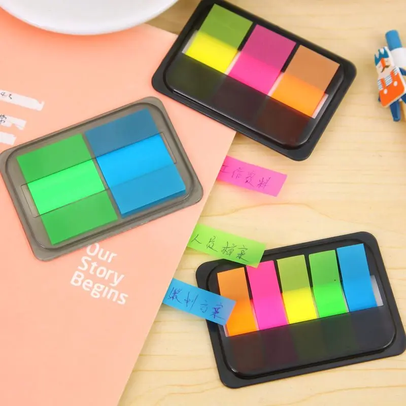 

Fluorescence colour Self Adhesive Memo Pad Sticky Notes Bookmark Point It Marker Sticker Paper Office School Supplies