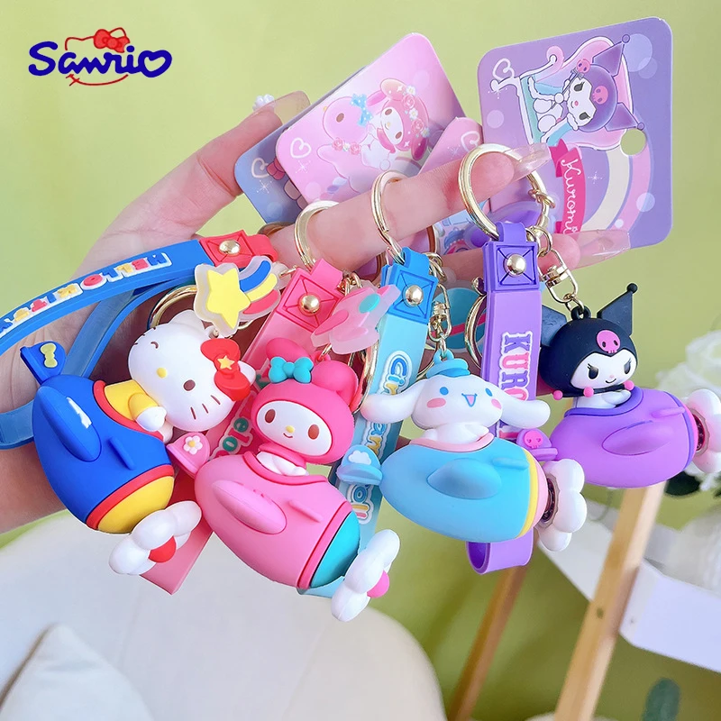 

Genuine Sanrio Keychain Mymelody Kuromi Hellokitty Y2K Pendant Spaceship Series Cinnamoroll Bag Pendant Hanging Accessories Gift