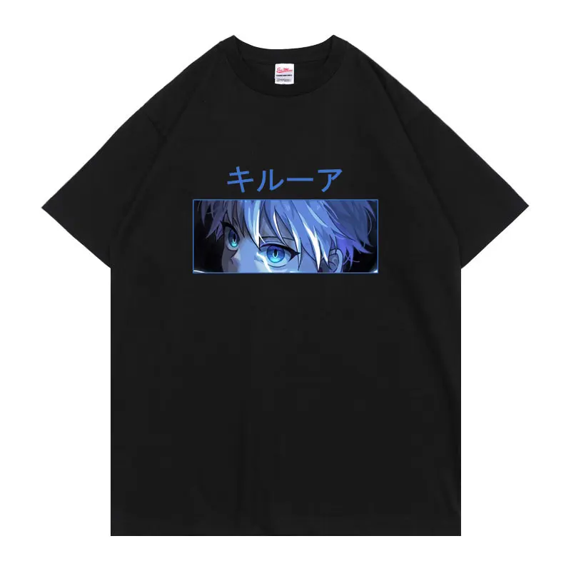 

Hunter X Hunter Anime Print Tshirt Men Women Killua Zoldyck Eyes Harajuku Tee Unisex Short Sleeve Casual Loose Fashion T-shirt