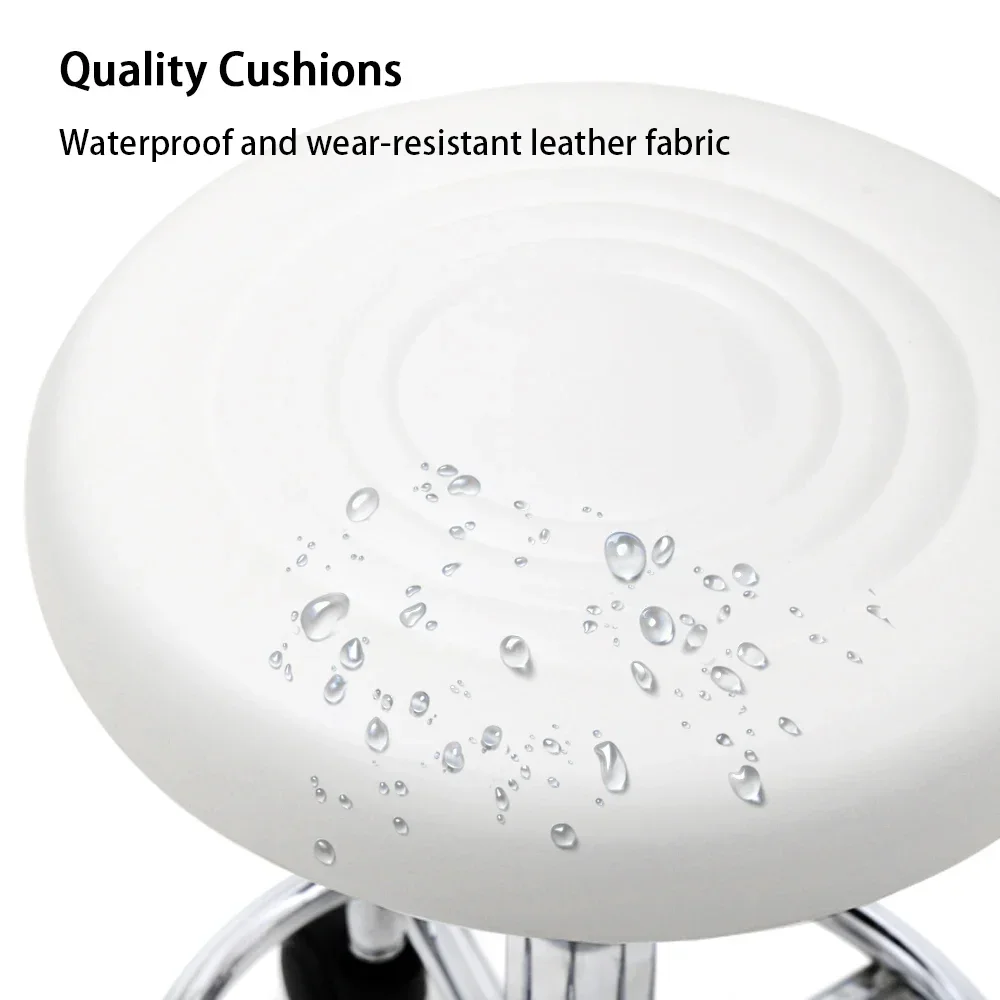 Регулируемый салонный стул круглой формы со спинкой и линией белый Cadeira De Barbeiro