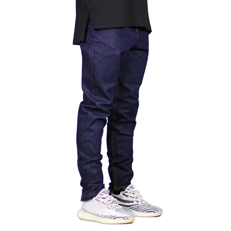 High Quality Solid Color Retro Simple Jeans High Stretch Slim Fit Men'S Casual Leggings Trendy Slim Pencil Pants Jeans For Men