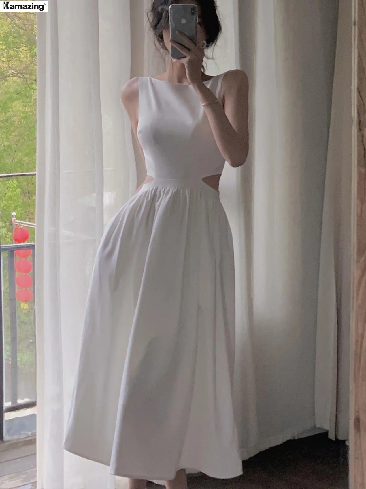 

Summer French White Black Women Elegent Party Midi Dress Female Sexy Fashion Slim Clothes Vestidos