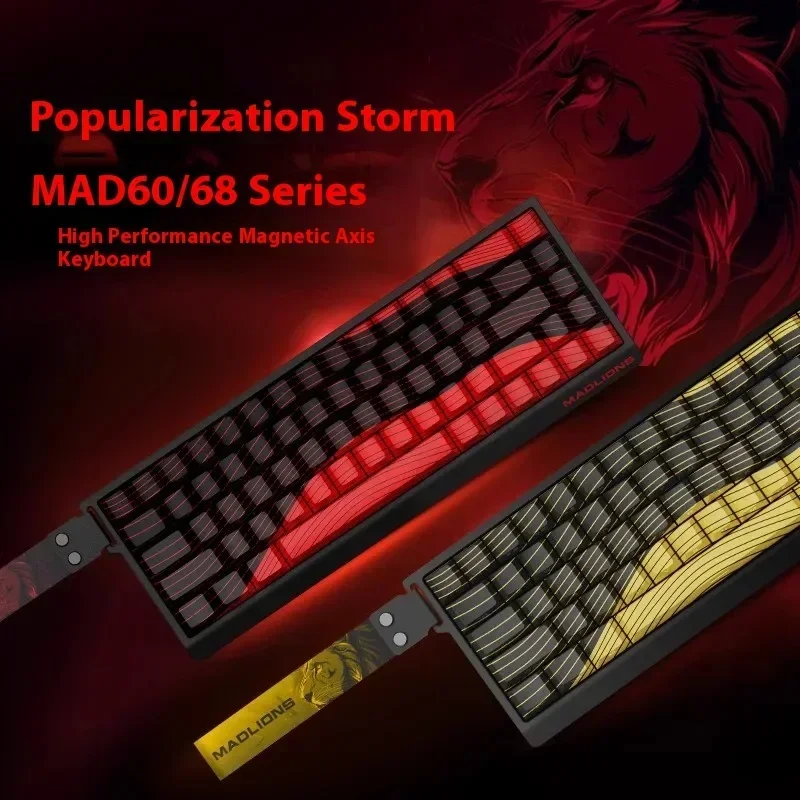 Фото Игровая клавиатура Madlions MAD60 MAD68 HE из магнитного алюминиевого сплава с горячей заменой переключателей, RGB-подсветкой, датчиком Холла 8 кГц, проводная №4