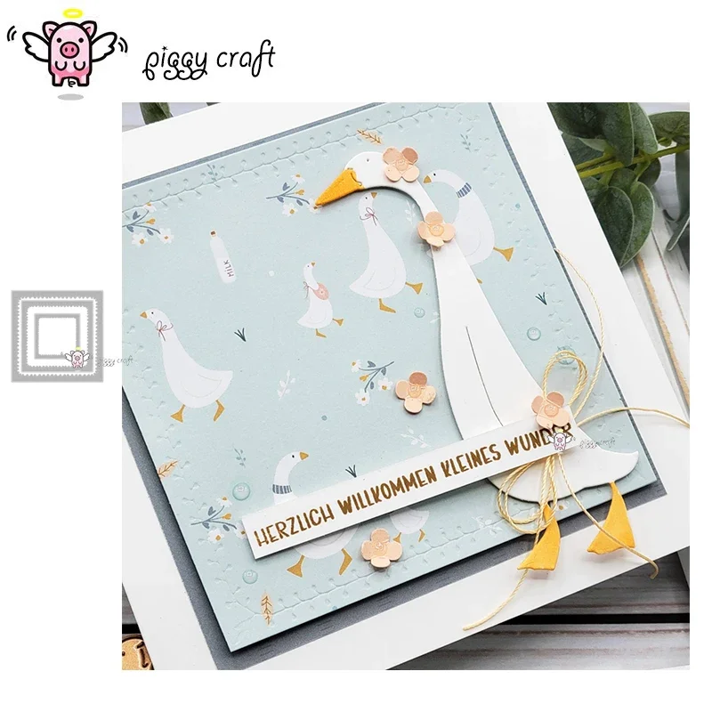Piggy Craft металлические штампы для резки форма листьев цветов квадратная рамка