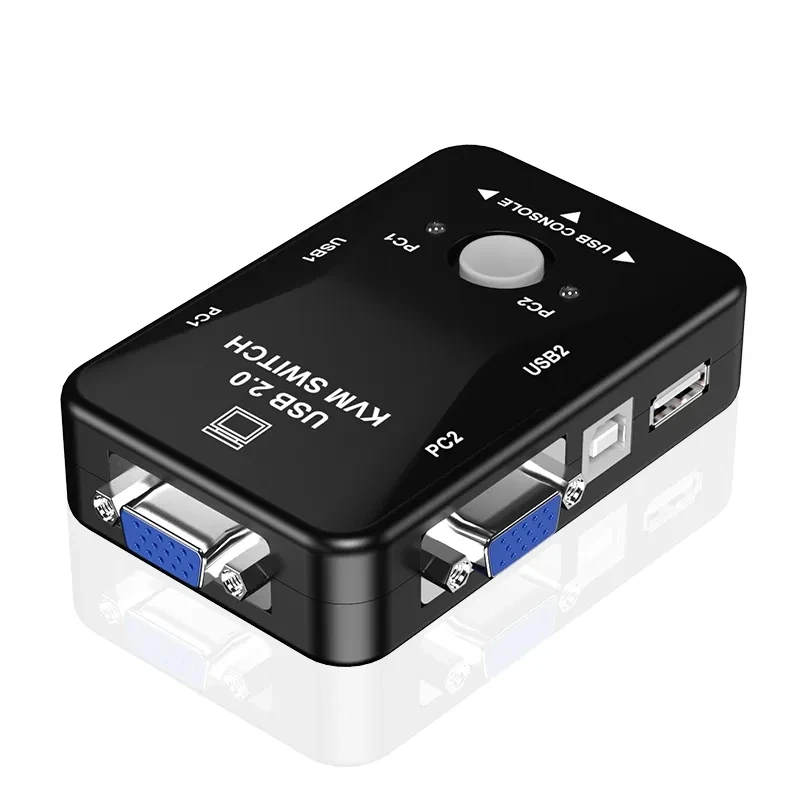 Новейший USB KVM-переключатель, 2-портовый VGA переключатель SVGA Box USB 2.0 клавиатура с мышью 1920*1440, профессиональный видеопереключатель