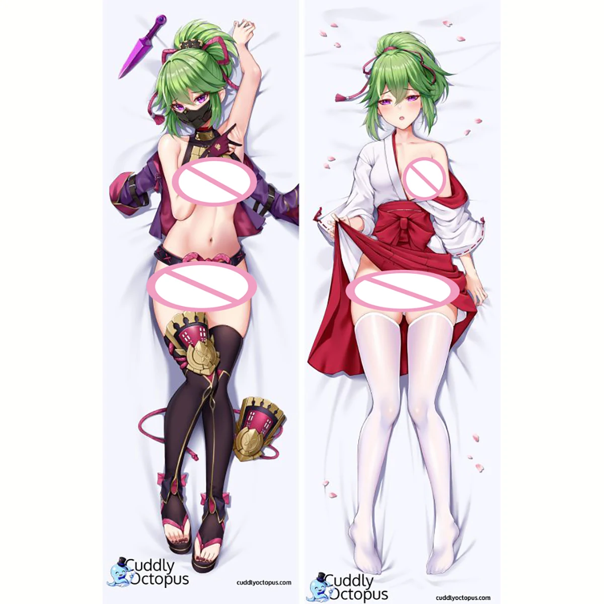 Genshin Impact Kuki Shinobu 2WAY Dakimakura Hing Чехол для тела Otaku Подушка Наволочка