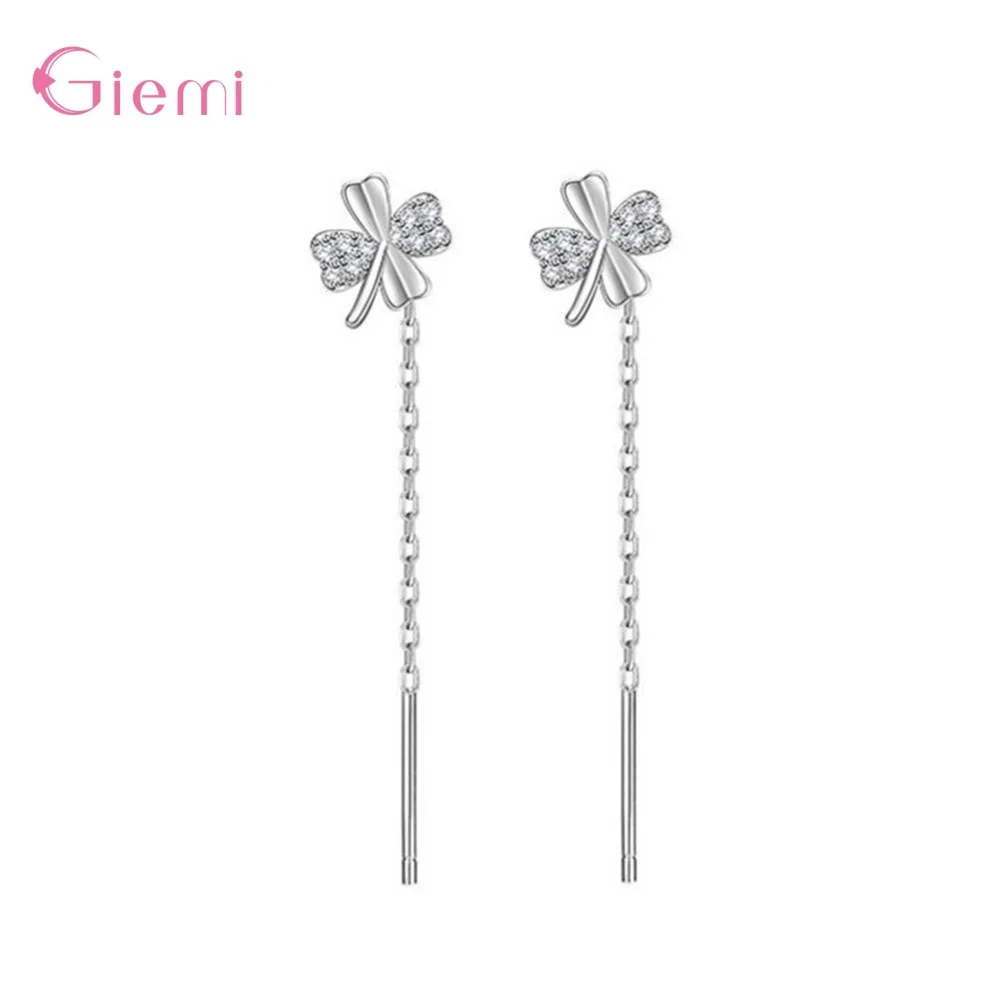 

Long Tassel Dragonfly Dangle Earrings Genuine 925 Sterling Silver Luxury Drop Earrings For Women Jewelry