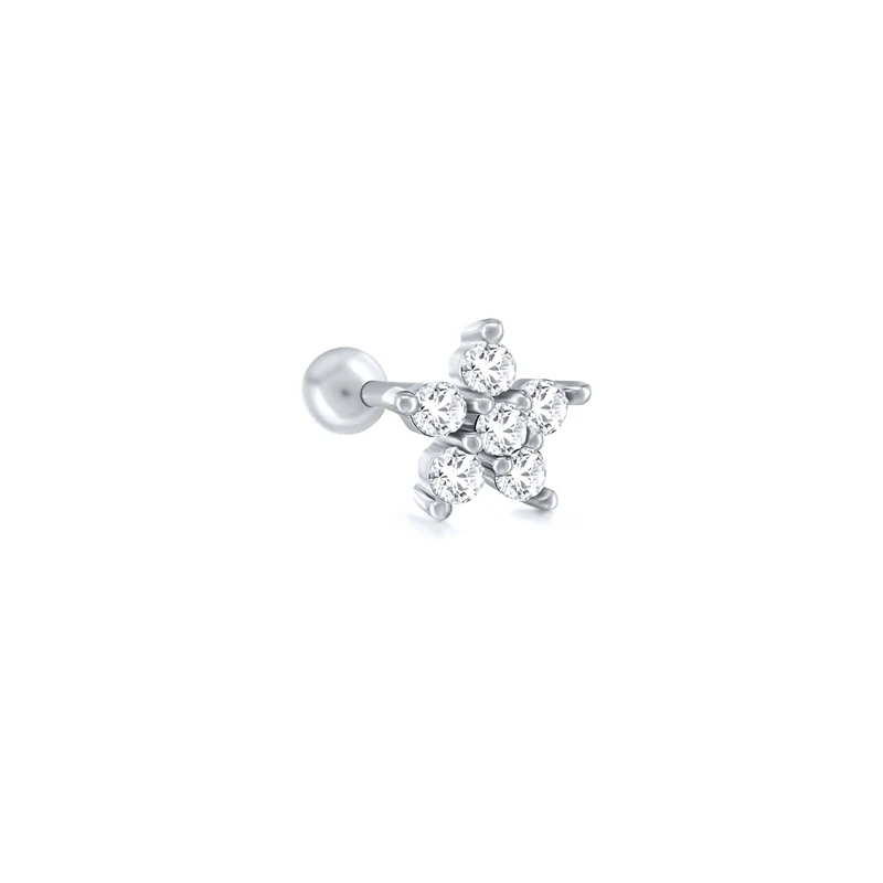 

Bohemia Piercing Mini Flowers Black White Zircon Studs Earrings for Women Fashion Jewelry Pendientes Ins Same Aretes Party Gifts