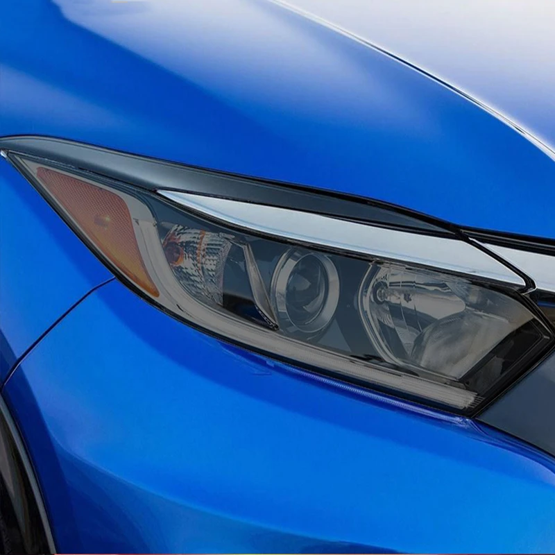

2X Car Headlights Self Healing Protective Film Smoke Black Tint Wrap Transparent TPU Sticker For Honda HRV 2016-2021 Accessories
