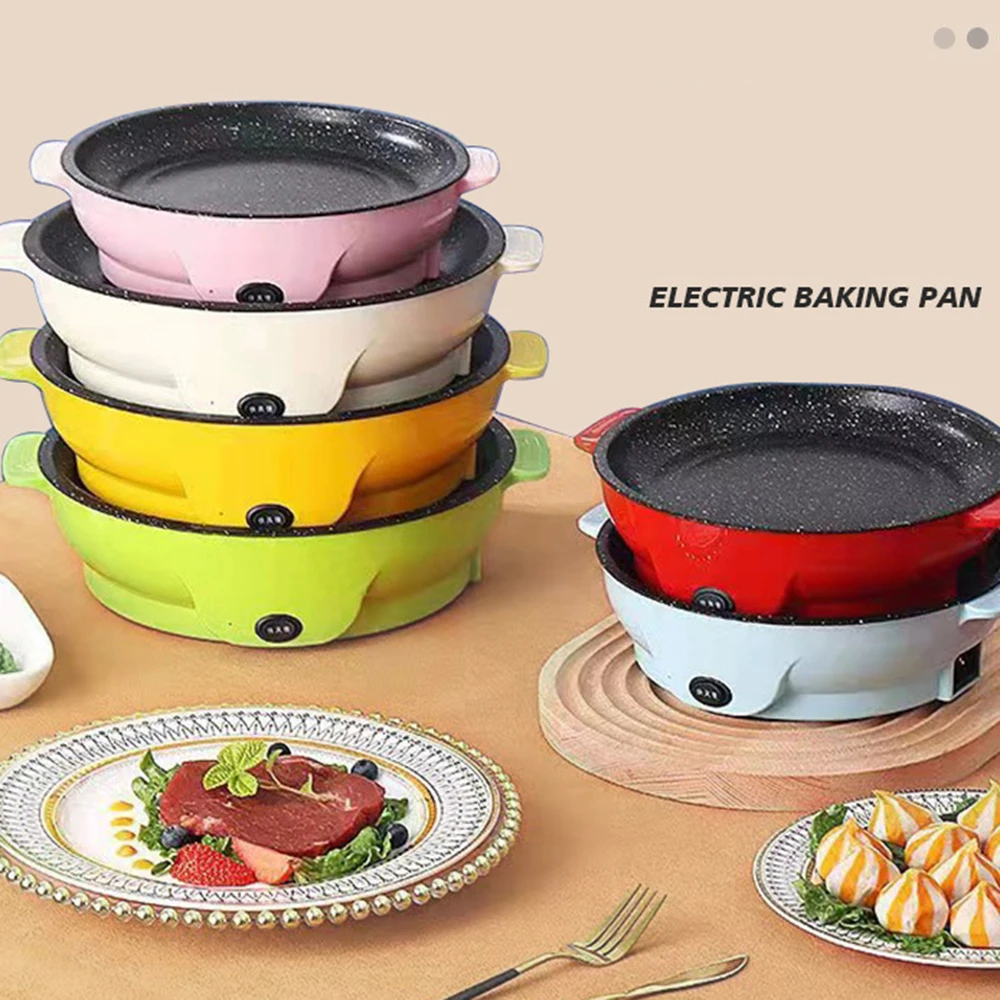 

1.7L Portable Electric Cooker Multifunction Oven Cooking Pot Non-Sticky Pan Baking Roast Steak BBQ Rice Cookers for Home Kitchen