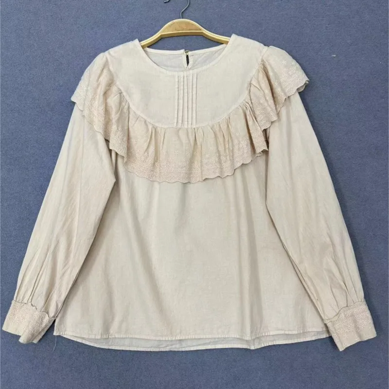 Женские хлопковые топы в стиле пэчворк Johnature однотонные Простые блузки с