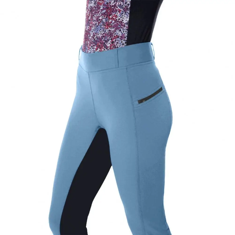 

Women Trousers High Waist Punk Style Good Elasticity Ninth Length Riding Pants Color Exercise Equestrian Pants Female Clothing
