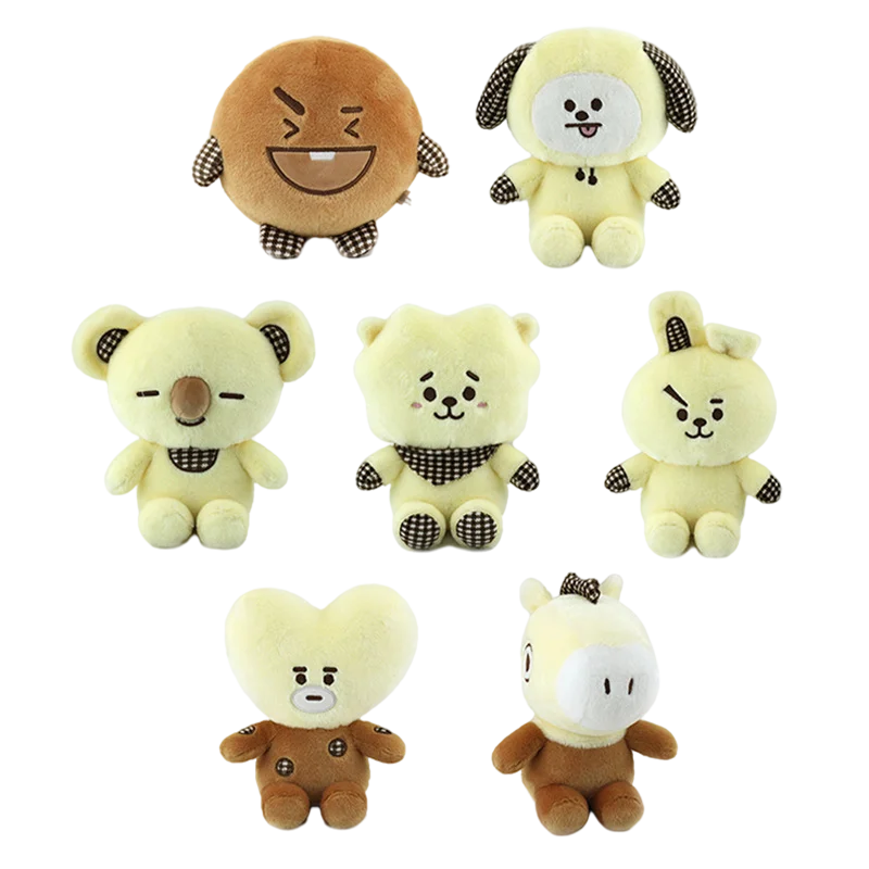 

New Kpop Anime Peripheral Plush Toys Plaid Style Series Stuffed Soft Doll Cute Animal Rabbit Dog Rj Toys Exquisite Gift for Girl