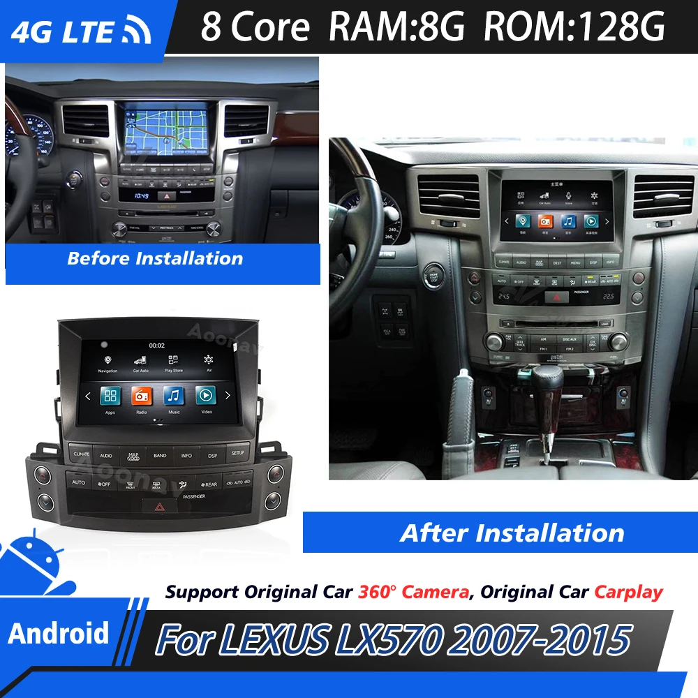 

Стереоприемник с сенсорным экраном для LEXUS LX570 2007-2015 Android, автомобильный GPS-навигатор, головное устройство, приемник Carplay, лидер продаж
