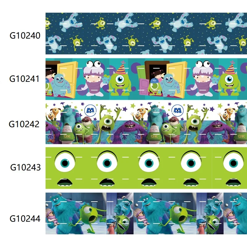 

50yards Disney Monster Inc Ribbon Grosgrain Printed for DIY Bows Craft Supplies Decoration Handmade Materials