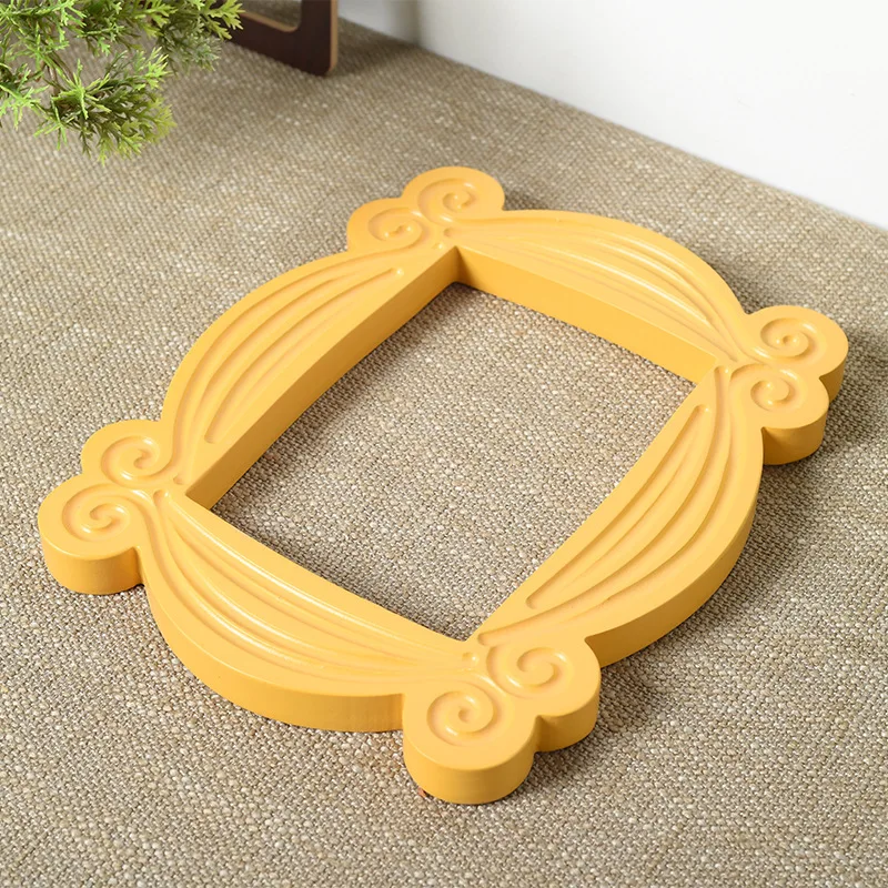 Handmade Monica Door Frame Wood Yellow Photo Frames TV Series Friends Collectible Home Decor Collection Cosplay Gift