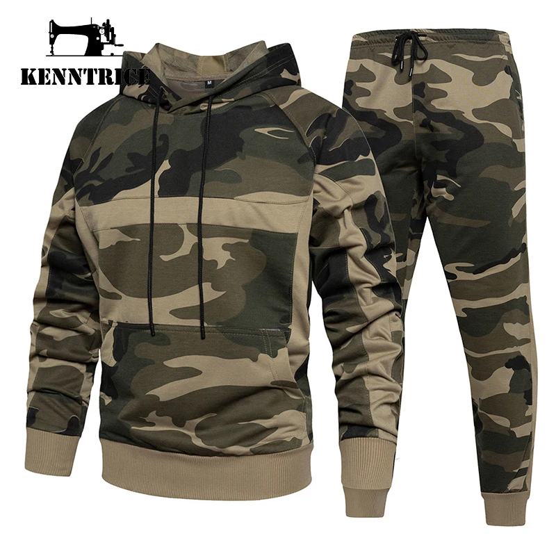 Kenntrice Camouflage Tracksuits For Man Male Jogger Sportswear Sweatsuit Men's Autumn Tracksuit Plus Size Jogging Sets Suits