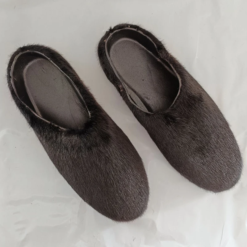 Faux Fur Slippers For Women Men Indoor Home Slides Plush House Shoes 
