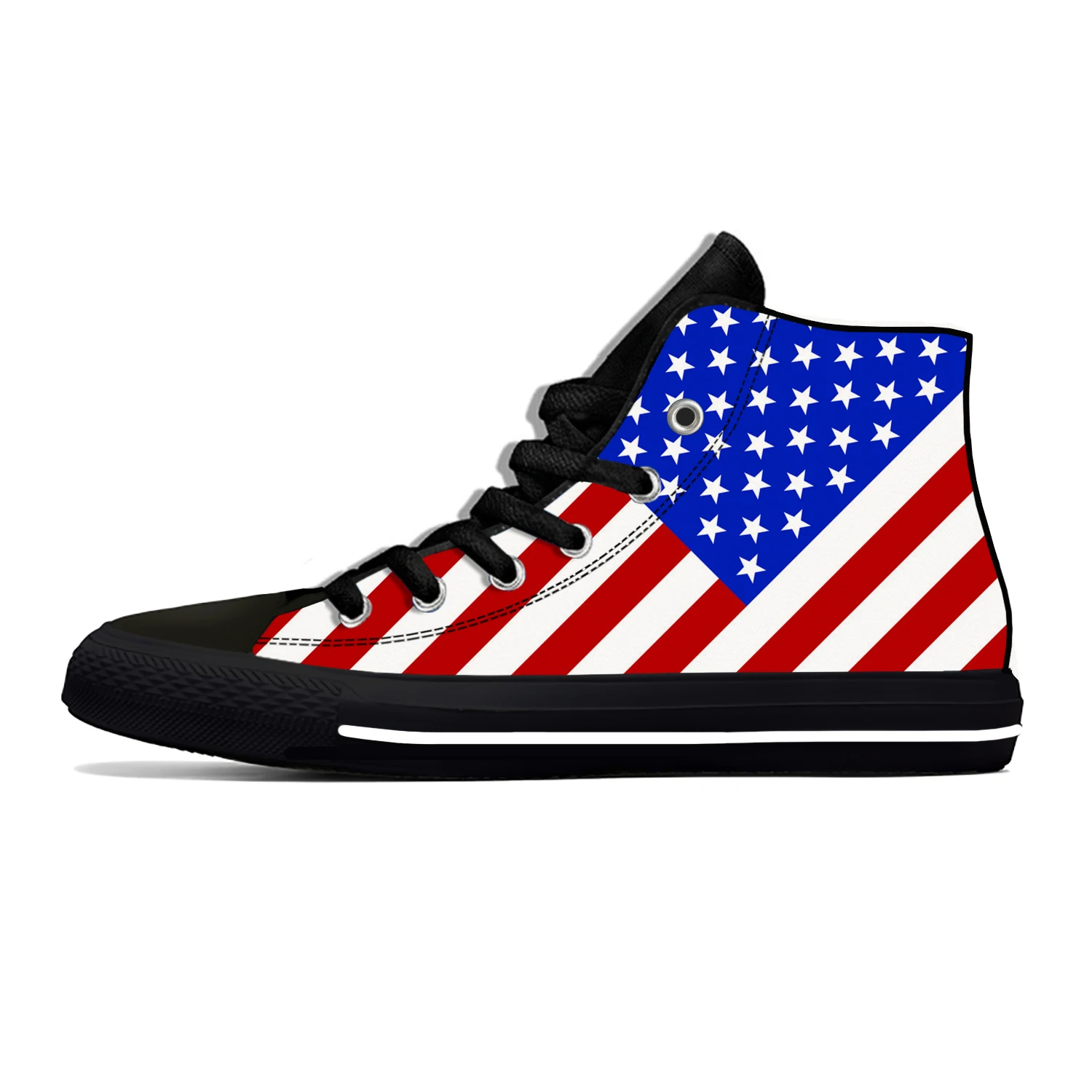 

Hot USA America American Flag Stars Patriotic High Top Lightweight Breathable Men Women Sneakers Summer Casual Shoes Board Shoes