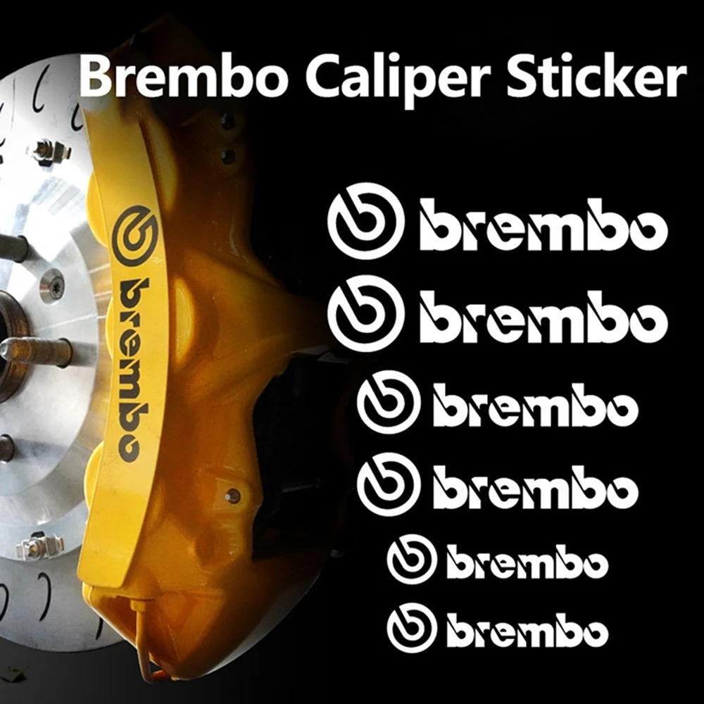 

6 Pack Car Brake Caliper Stickers For Brembo Lettering Vehicle Decals Accessories Brake Disc Stickers Personalized Car Stickers