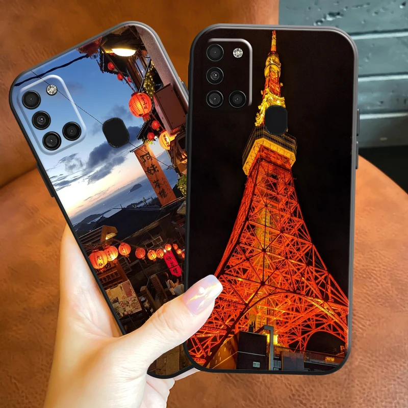 

Night View The Scenery Phone Case For Samsung Galaxy A22 A30 A31 A32 A50 A51 A52 A70 A71 A72 5G A11 A12 A21 A21S Black Coque