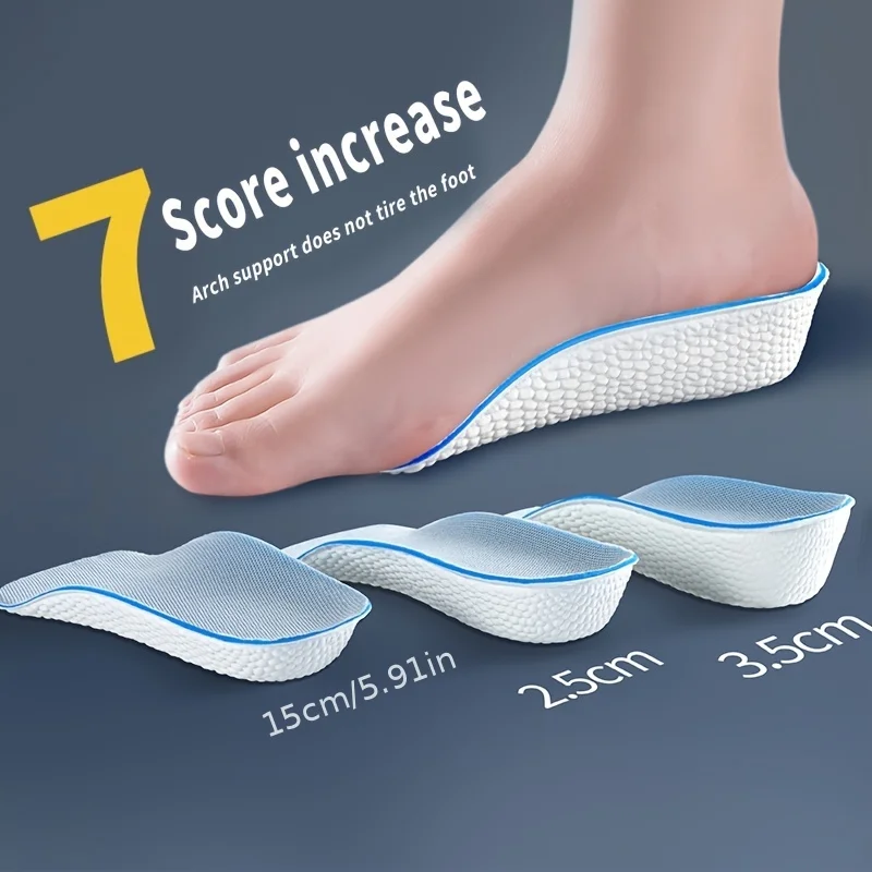 Height Increase Insoles for Men Women Shoes Flat Feet Arch Support Orthopedic Insoles Sneakers Heel Lift Memory Foam Shoe Pads