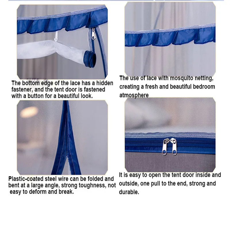 

Yurt Mosquito Net Polyester Fiber Household Free Installation Folding Summer Students Dormitory Universal